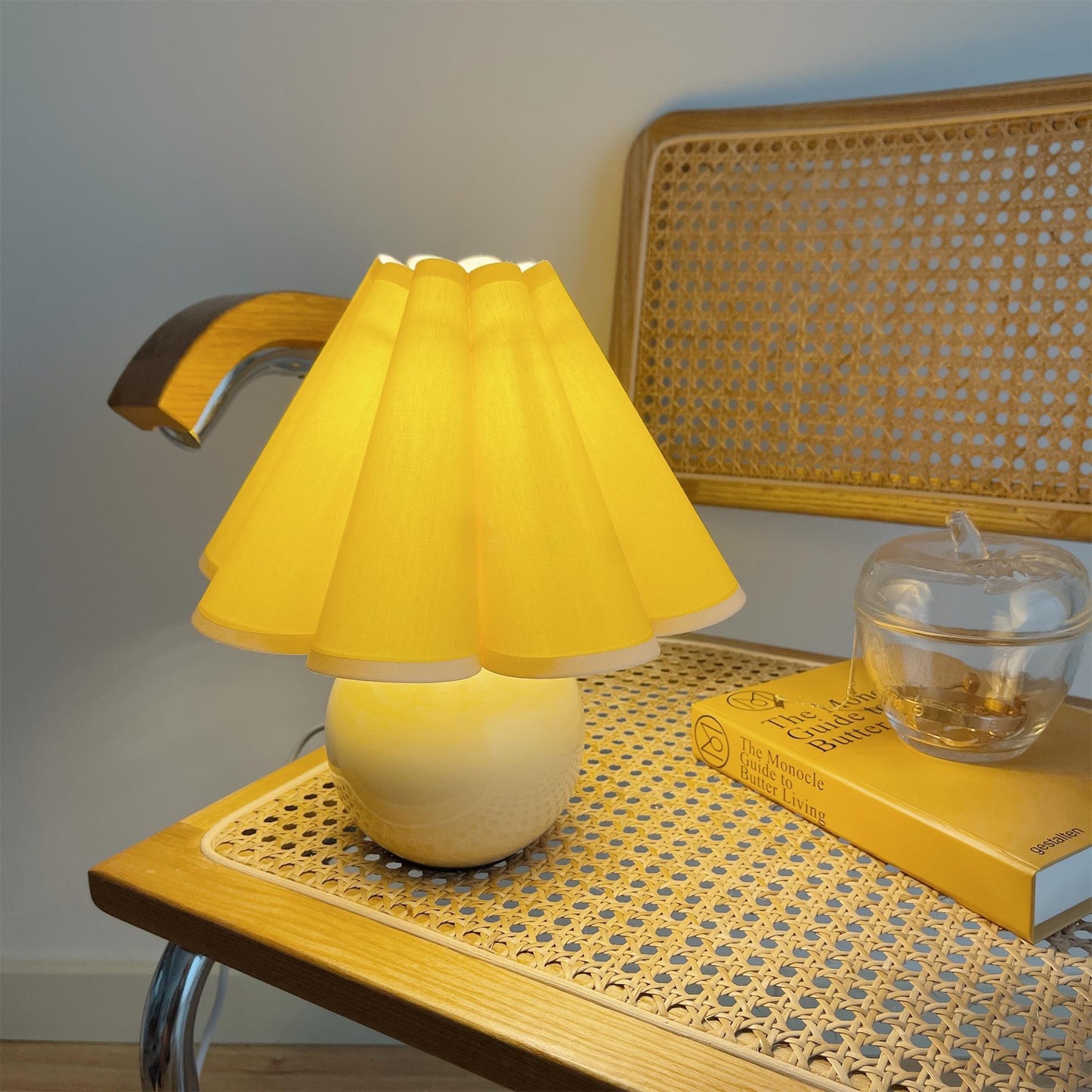Knife Pleat Table Lamp, Soft Ambient Light