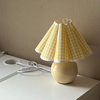 Knife Pleat Table Lamp, Soft Ambient Light