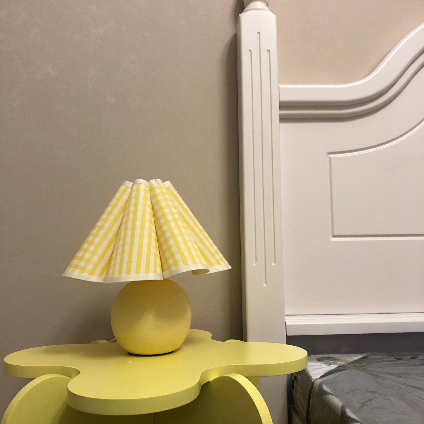 Knife Pleat Table Lamp, Soft Ambient Light