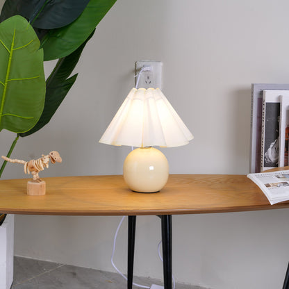 Knife Pleat Table Lamp, Soft Ambient Light