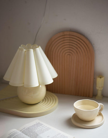 Knife Pleat Table Lamp, Soft Ambient Light