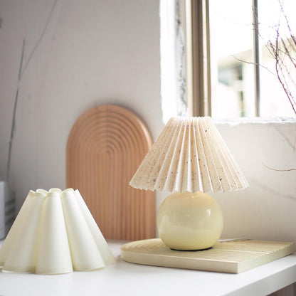 Knife Pleat Table Lamp, Soft Ambient Light