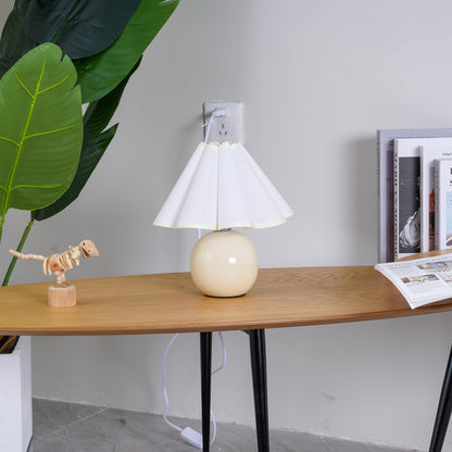 Knife Pleat Table Lamp, Soft Ambient Light — front view