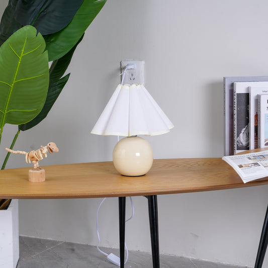 Knife Pleat Table Lamp, Soft Ambient Light — front view
