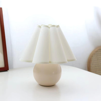 Knife Pleat Table Lamp, Soft Ambient Light — front view