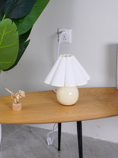 Knife Pleat Table Lamp, Soft Ambient Light — detail view