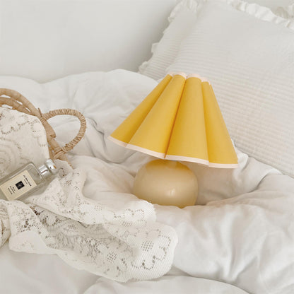 Knife Pleat Table Lamp, Soft Ambient Light