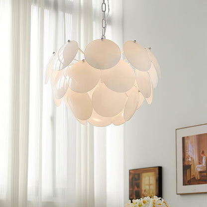 Petal Glass Chandelier with Adjustable Height