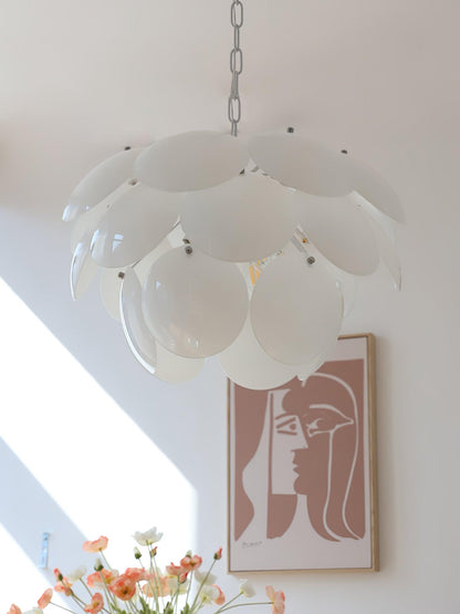 Petal Glass Chandelier with Adjustable Height