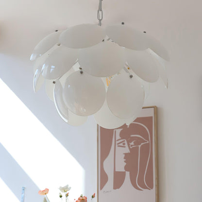Petal Glass Chandelier with Adjustable Height