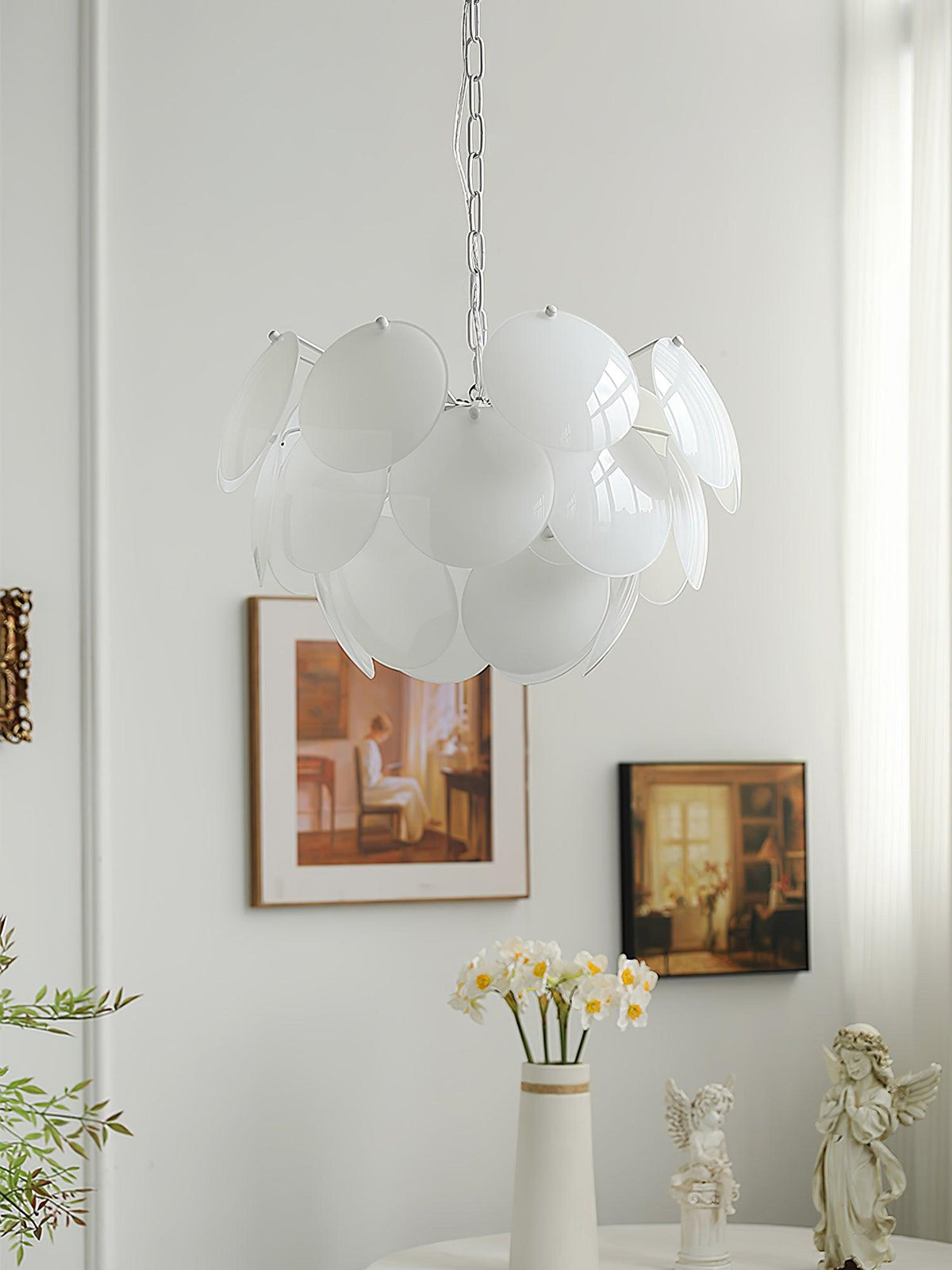 Petal Glass Chandelier with Adjustable Height