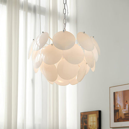 Petal Glass Chandelier with Adjustable Height