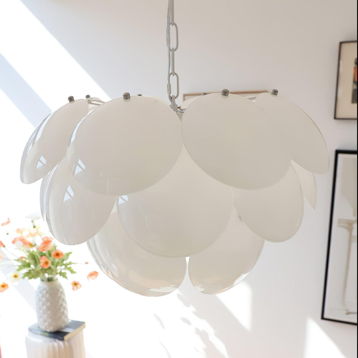 Petal Glass Chandelier with Adjustable Height