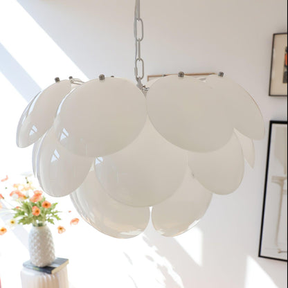 Petal Glass Chandelier with Adjustable Height