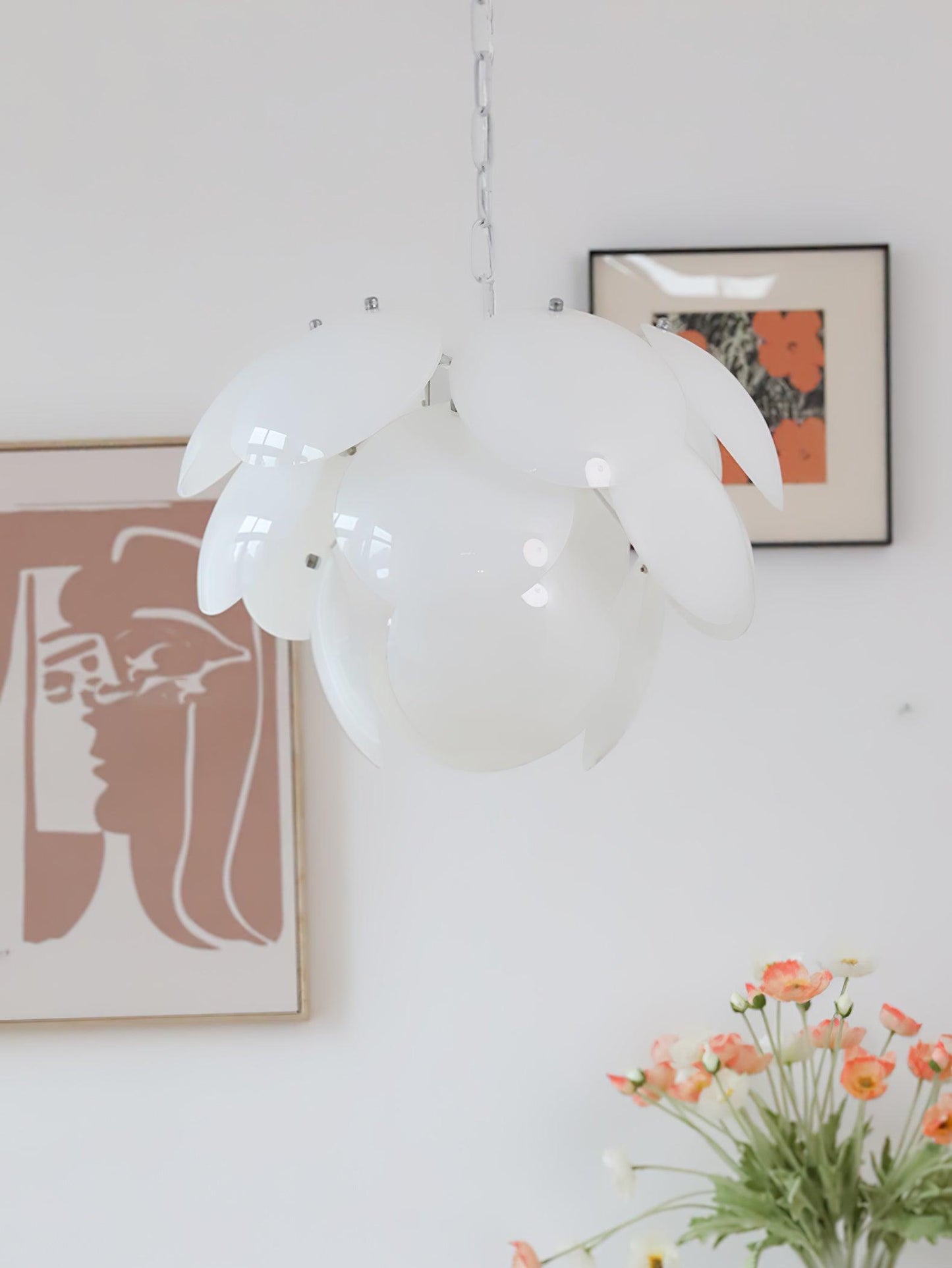 Petal Glass Chandelier with Adjustable Height