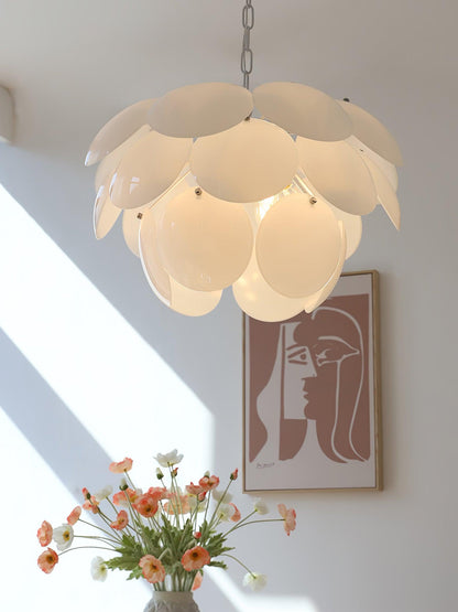 Petal Glass Chandelier with Adjustable Height