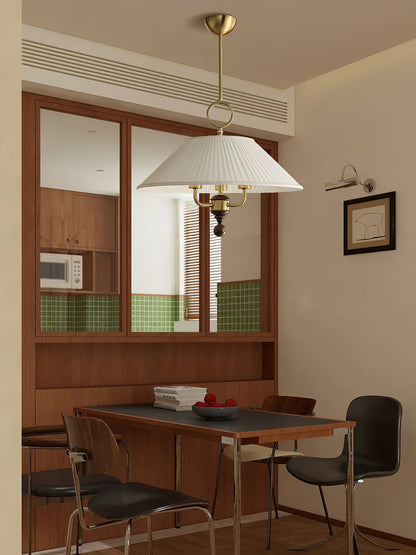 Fluted Pendant Light with Elegant Drape — alternate angle