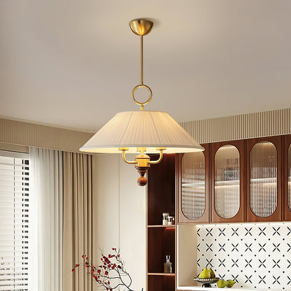 Fluted Pendant Light with Elegant Drape — side view