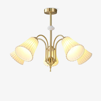 Ceramic Trumpet Chandelier, Medieval-Inspired Design