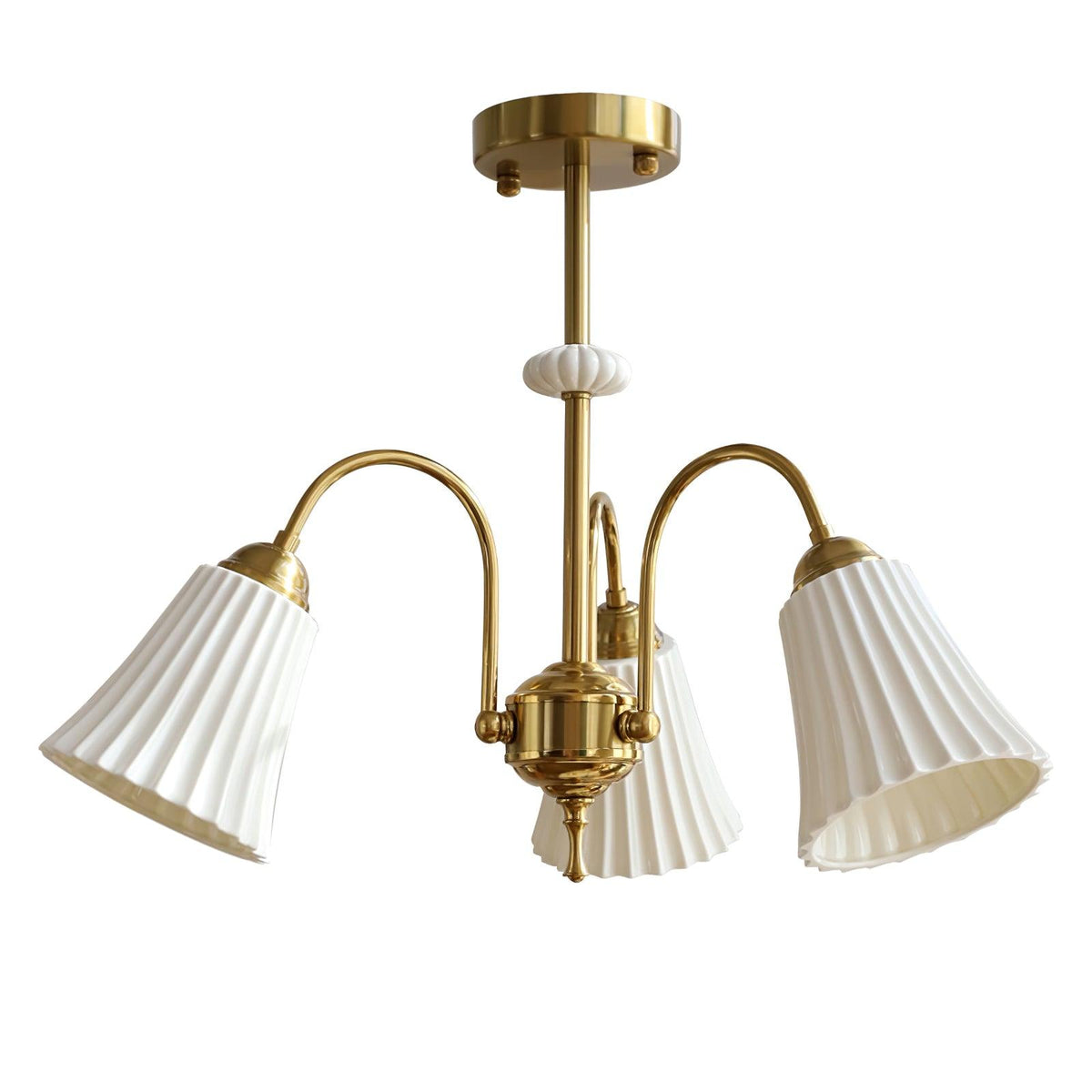 Ceramic Trumpet Chandelier, Medieval-Inspired Design
