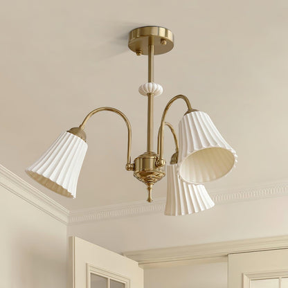Ceramic Trumpet Chandelier, Medieval-Inspired Design