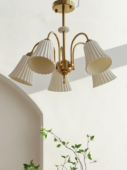 Ceramic Trumpet Chandelier, Medieval-Inspired Design