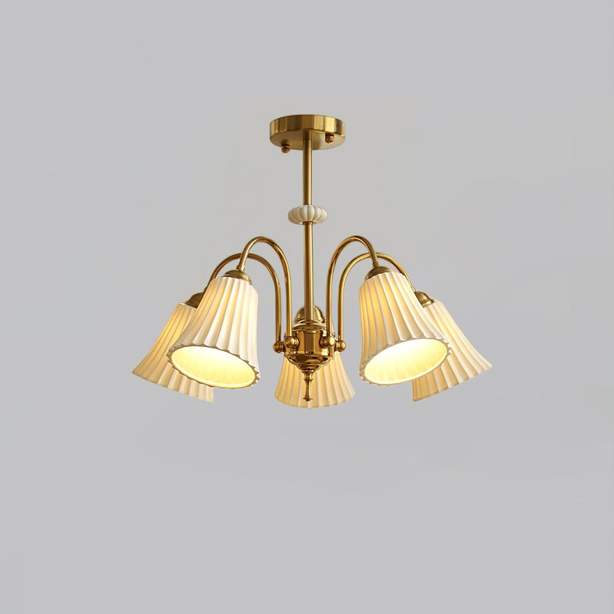 Ceramic Trumpet Chandelier, Medieval-Inspired Design