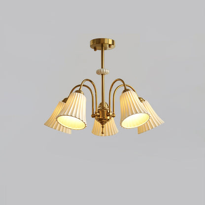 Ceramic Trumpet Chandelier, Medieval-Inspired Design