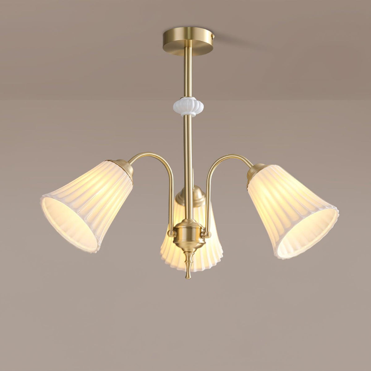 Ceramic Trumpet Chandelier, Medieval-Inspired Design