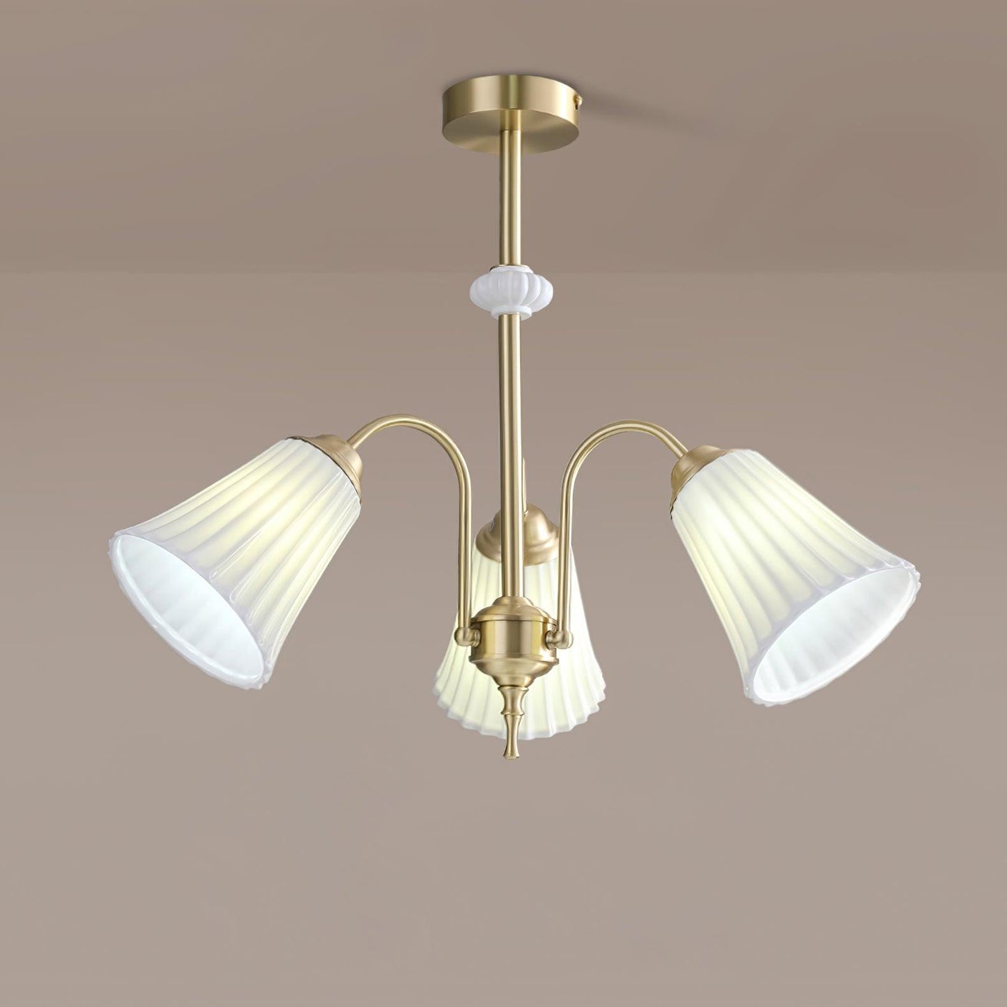 Ceramic Trumpet Chandelier, Medieval-Inspired Design