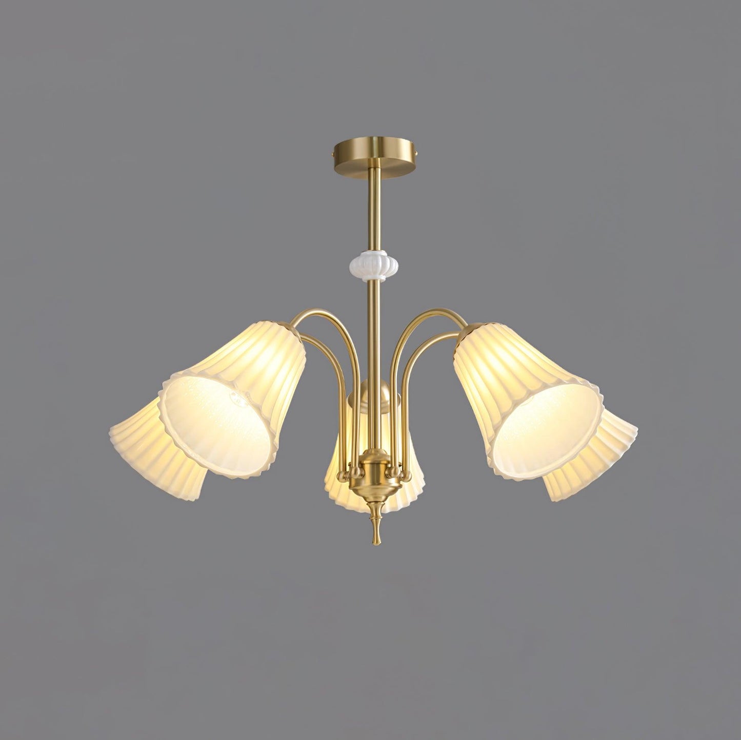 Ceramic Trumpet Chandelier, Medieval-Inspired Design