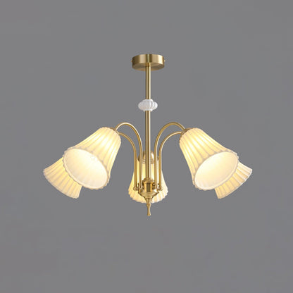 Ceramic Trumpet Chandelier, Medieval-Inspired Design