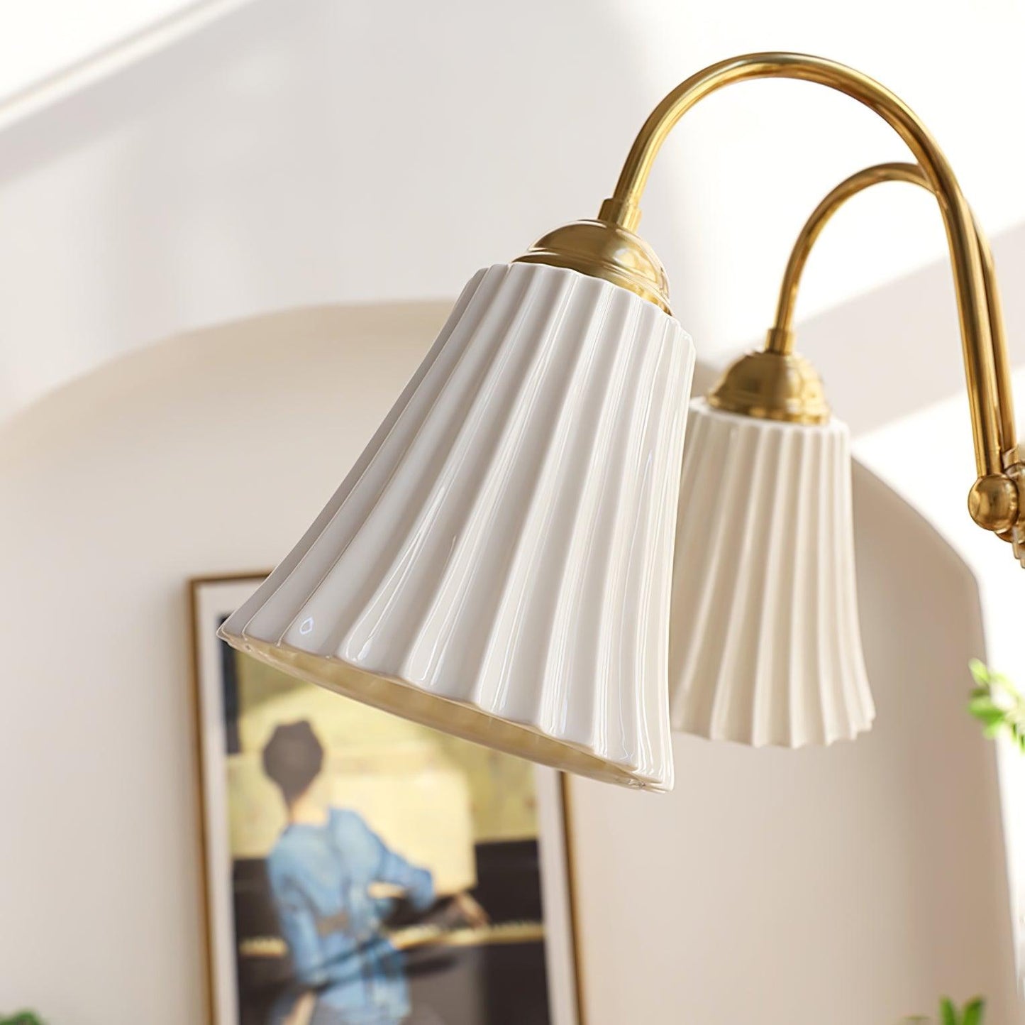 Ceramic Trumpet Chandelier, Medieval-Inspired Design