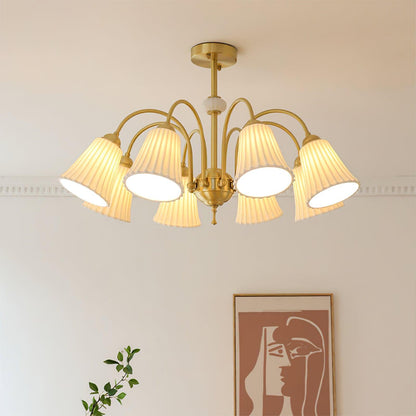 Ceramic Trumpet Chandelier, Medieval-Inspired Design — lifestyle view
