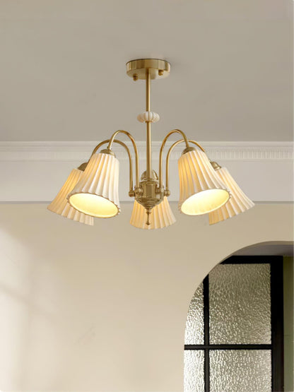 Ceramic Trumpet Chandelier, Medieval-Inspired Design
