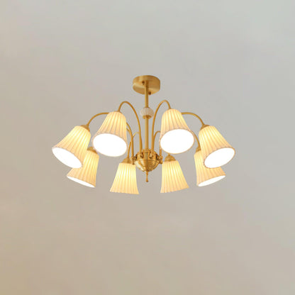 Ceramic Trumpet Chandelier, Medieval-Inspired Design — detail view