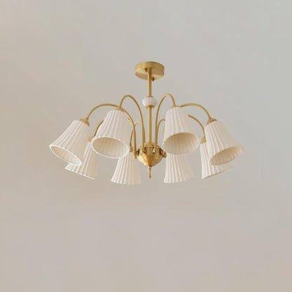 Ceramic Trumpet Chandelier, Medieval-Inspired Design