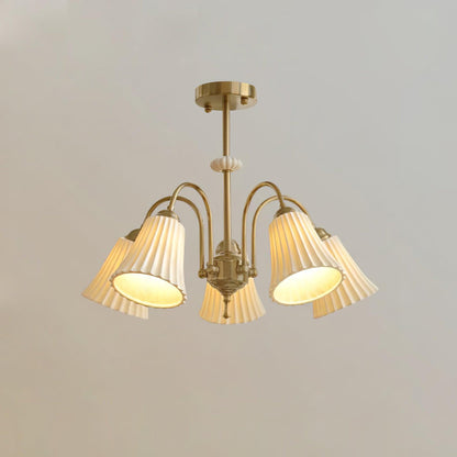 Ceramic Trumpet Chandelier, Medieval-Inspired Design — side view