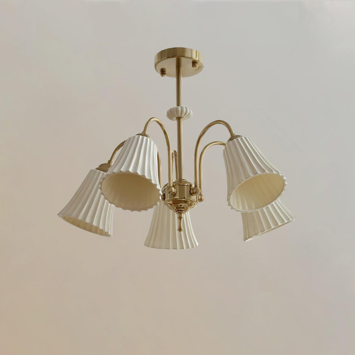 Ceramic Trumpet Chandelier, Medieval-Inspired Design