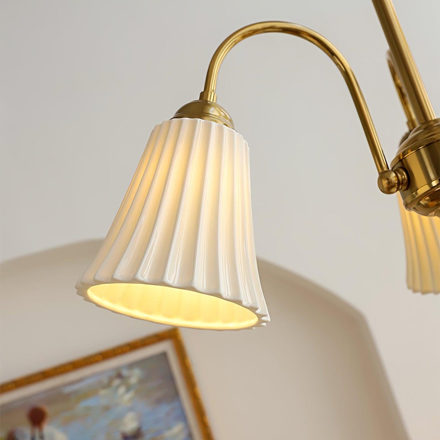 Ceramic Trumpet Chandelier, Medieval-Inspired Design
