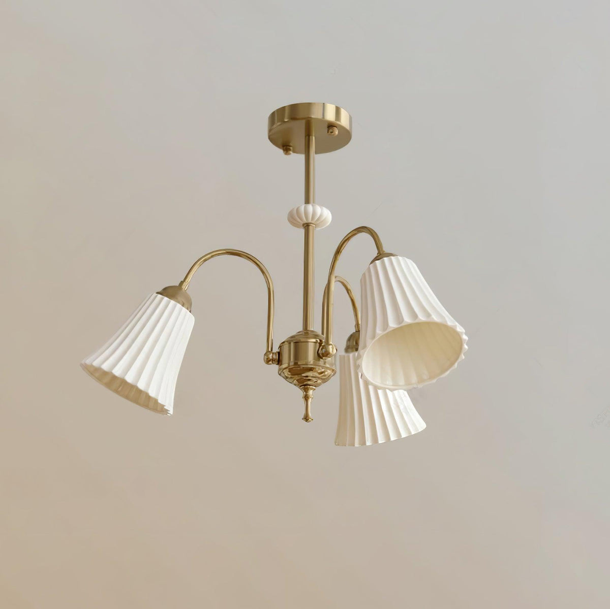 Ceramic Trumpet Chandelier, Medieval-Inspired Design