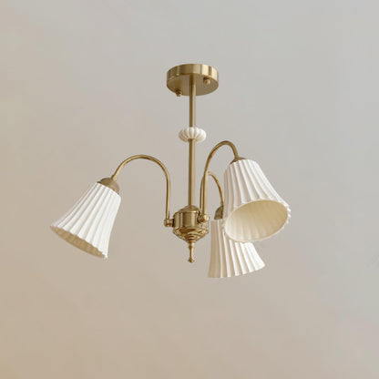 Ceramic Trumpet Chandelier, Medieval-Inspired Design