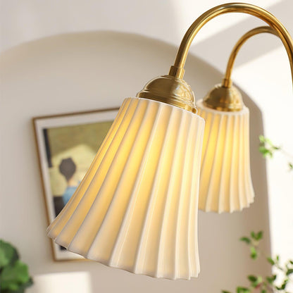 Ceramic Trumpet Chandelier, Medieval-Inspired Design