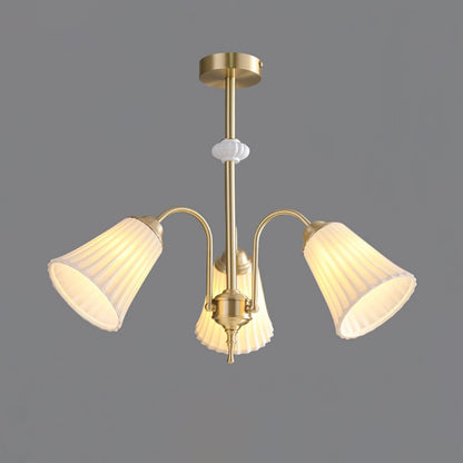 Ceramic Trumpet Chandelier, Medieval-Inspired Design