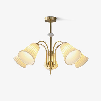 Ceramic Trumpet Chandelier, Medieval-Inspired Design