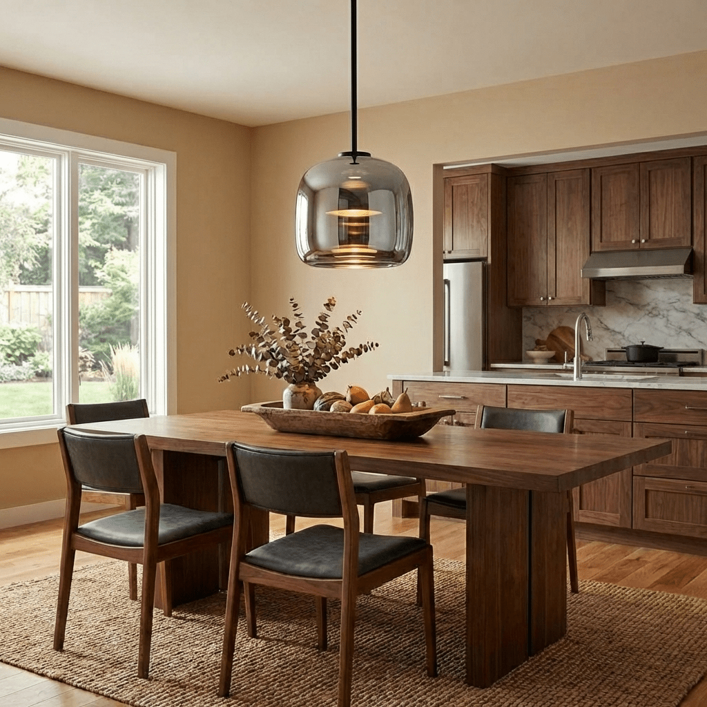 Glass Sphere Pendant Lamp with Adjustable Height — front view