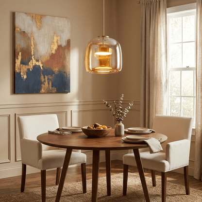 Glass Sphere Pendant Lamp with Adjustable Height — side view