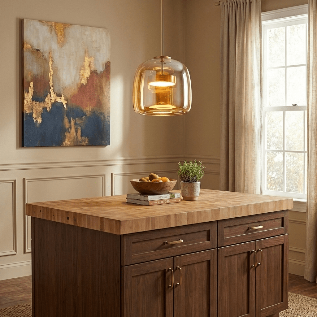 Glass Sphere Pendant Lamp with Adjustable Height — lifestyle view