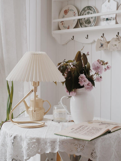 Pleated Table Lamp with Adjustable Brightness