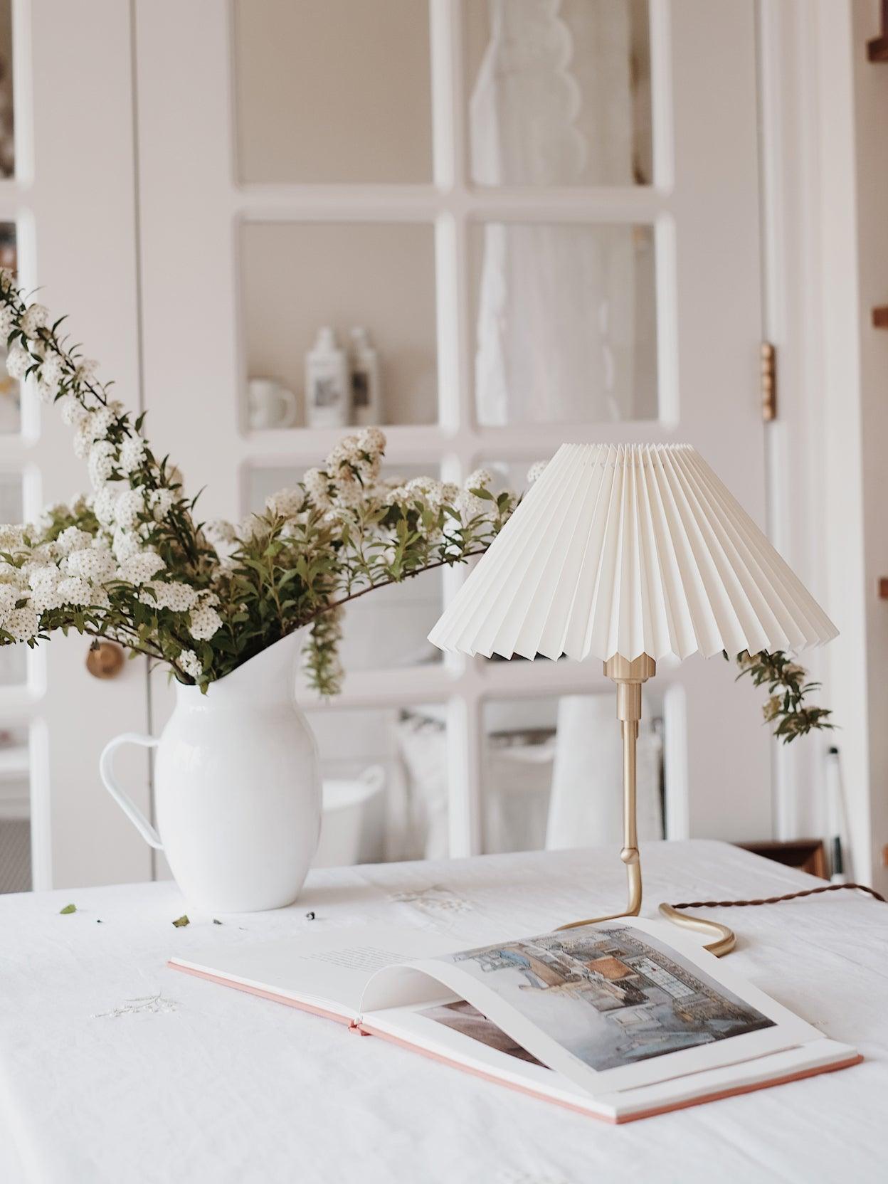 Pleated Table Lamp with Adjustable Brightness